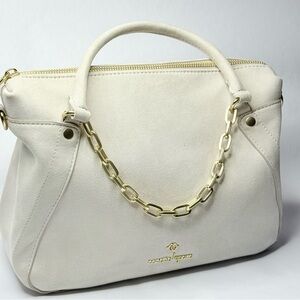 Nanette Lepore Cream Handbag with Gold Chain